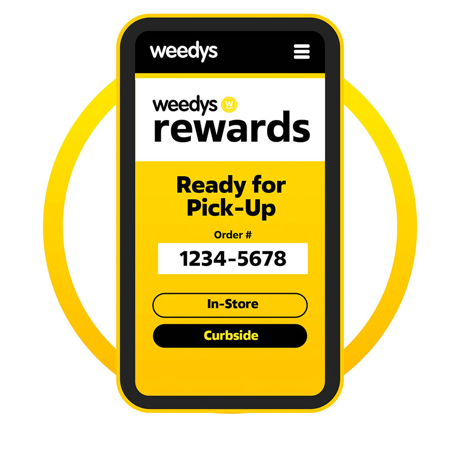 Phone showing Weedys rewards order tracker page