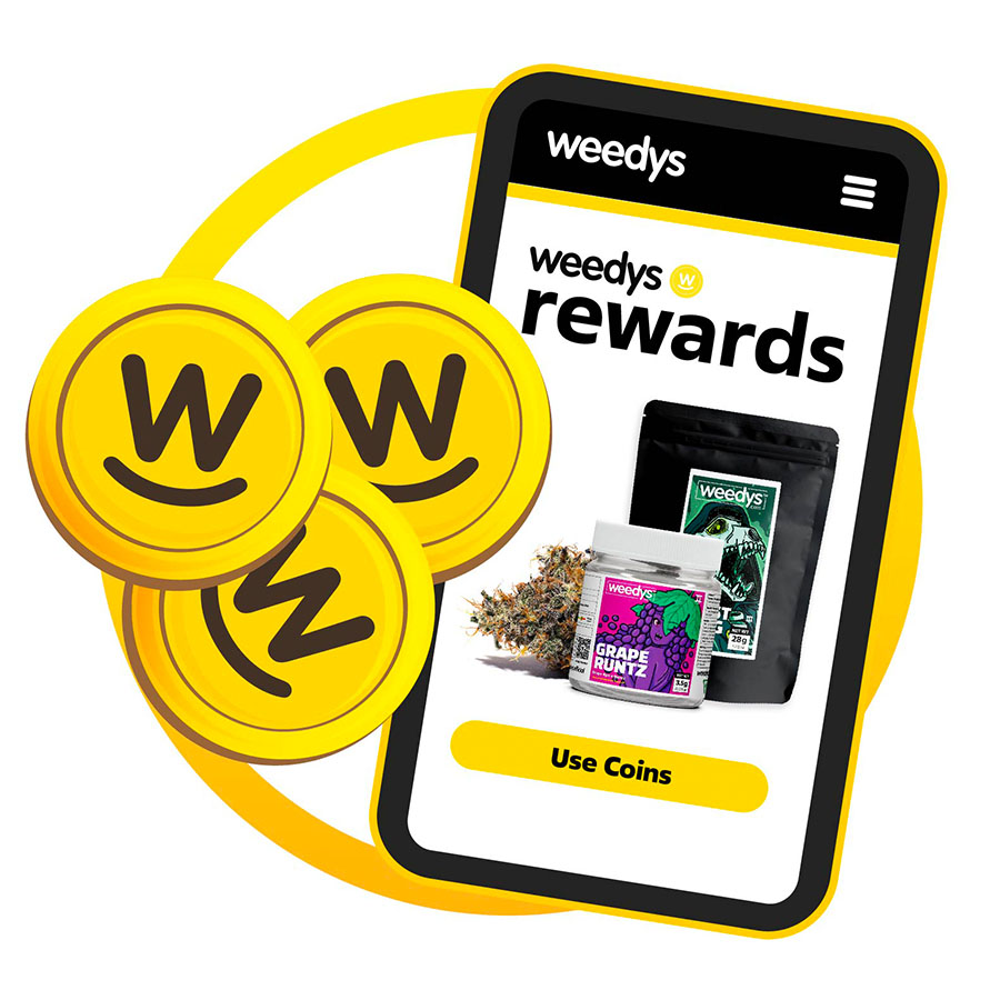 Phone showing Weedys reward coins